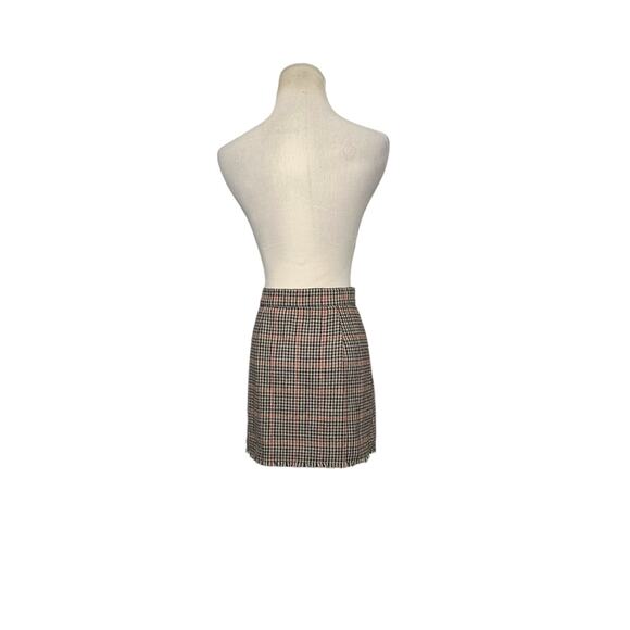 Urban Outfitters orange black houndstooth wrap mini skirt size Small - Picture 11 of 14